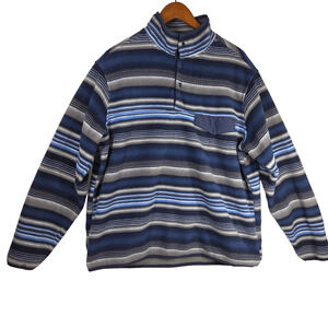 Vtg Southern Grit Mens Sweater Shirt Fleece Jacket XL Blue Western Winter Cold